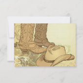 Western Cowboy Cowgirl Wedding RSVP (Rückseite)