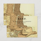 Western Cowboy Cowgirl Wedding RSVP (Vorne/Hinten)