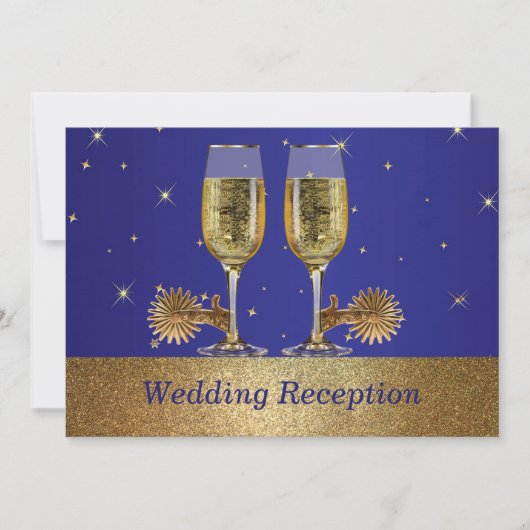 Western Cowboy Cowgirl Wedite Invite Empfang Einladung (Vorderseite)