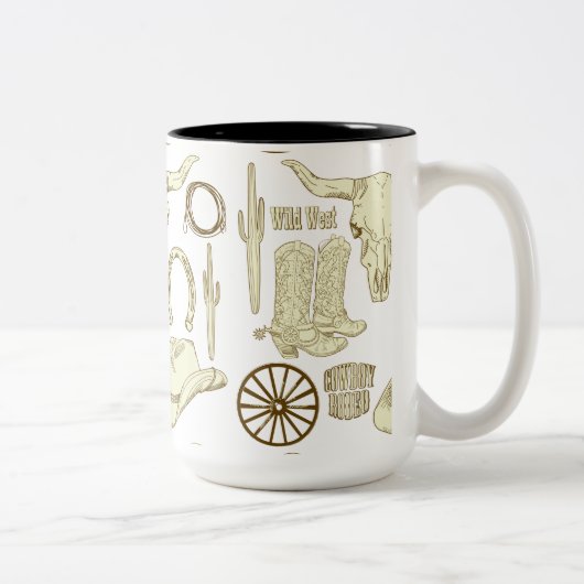 Western Cowboy Cowgirl Zweifarbige Tasse (Rechts)