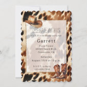 Western Cowboy Cream Brown Black Cowhide Boost Hat Einladung (Vorderseite)