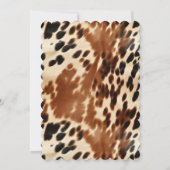 Western Cowboy Cream Brown Black Cowhide Einladung (Rückseite)