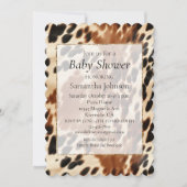 Western Cowboy Cream Brown Black Cowhide Einladung (Vorderseite)