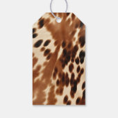 Western Cowboy Cream Brown Black Cowhide Geschenkanhänger (Rückseite)