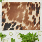 Western Cowboy Cream Brown Black Cowhide Geschirrtuch (Gefaltet)