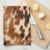 Western Cowboy Cream Brown Black Cowhide Geschirrtuch (Viertel Falte)