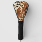 Western Cowboy Cream Brown Black Cowhide Golf Headcover (Vorderseite)
