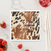 Western Cowboy Cream Brown Black Cowhide Serviette (Beispiel)