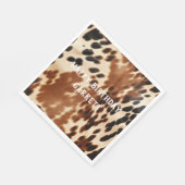 Western Cowboy Cream Brown Black Cowhide Serviette (Ecke)