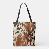 Western Cowboy Cream Brown Black Cowhide Tasche (Rückseite)