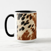Western Cowboy Cream Brown Black Cowhide Tasse (Links)