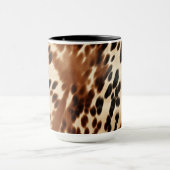 Western Cowboy Cream Brown Black Cowhide Tasse (Zentrum)