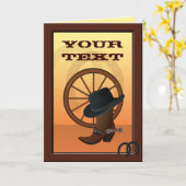 Western Cowboy Custom Grußkarte Karte (Gelbe Blume)