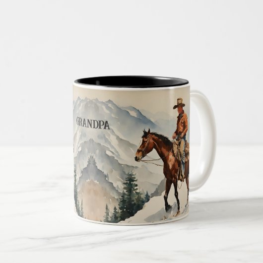 Western Cowboy Custom Zweifarbige Tasse (VorderseiteRechts)