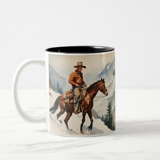 Western Cowboy Custom Zweifarbige Tasse (Links)
