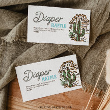Western Cowboy Diaper Raffle Baby Duschkarte