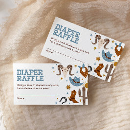 Western Cowboy Diaper Raffle Rodeo Kinderdusche Begleitkarte
