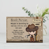 Western Cowboy Einladung zum Geburtstag (Stehend Vorderseite)