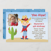 Western Cowboy Einladung zur Geburtstagsparty (Vorne/Hinten)