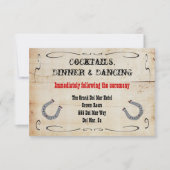Western Cowboy Empfang Info Card Einladung (Vorderseite)