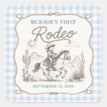 Western Cowboy Erste Rodeo Geburtstag Aufkleber