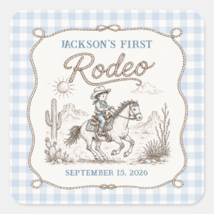 Western Cowboy Erste Rodeo Geburtstag Aufkleber