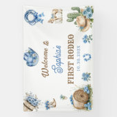 Western Cowboy Erste Rodeo-Geburtstagsfeier Banner (Vertikal)