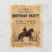Western Cowboy Erstgeburt Einladung Postkarte (Vorderseite)