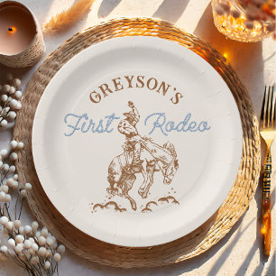 Western Cowboy First Rodeo 1. Geburtstag Pappteller