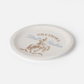 Western Cowboy First Rodeo 1. Geburtstag Pappteller (Schrägansicht)