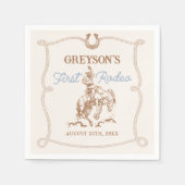 Western Cowboy First Rodeo 1. Geburtstag Serviette (Vorderseite)