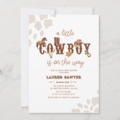 Western Cowboy Foto Babydusche Einladung (Vorderseite)