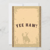 Western Cowboy Funny Birthday Rustic Soirée Einladung (Rückseite)