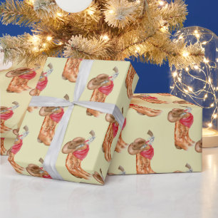 Western Cowboy Gear Pattern Geschenkpapier