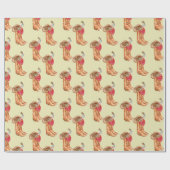 Western Cowboy Gear Pattern Geschenkpapier (Flach)