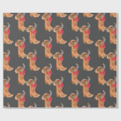 Western Cowboy Gear Pattern Geschenkpapier (Flach)