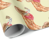 Western Cowboy Gear Pattern Geschenkpapier (Rolleneckpunkt)