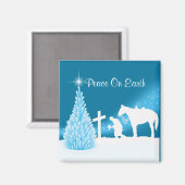 Western Cowboy Gebet im Winterschnee Magnet (Vorderseite/Rückseite)