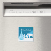 Western Cowboy Gebet im Winterschnee Magnet (In Situ (Geschirrspüler))