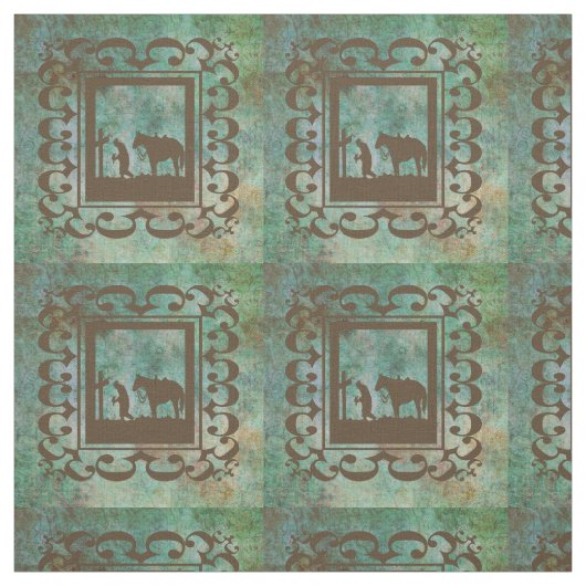 Western-Cowboy-Gebets-Entwurfs-Gewebe Stoff (Muster)