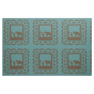 Western Cowboy Gebetsdesign Stoff 9" quadratisch