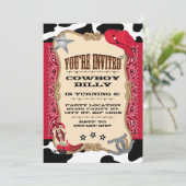 Western, Cowboy Geburtstag, 12x18 Einladung (Stehend Vorderseite)