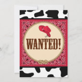 Western, Cowboy Geburtstag, 12x18 Einladung (Rückseite)