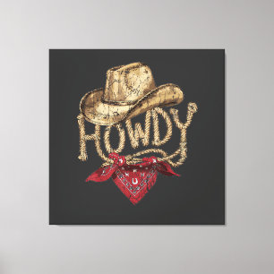 Western-Cowboy-Geburtstagsfeier Leinwanddruck