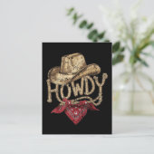 Western-Cowboy-Geburtstagsfeier Postkarte (Stehend Vorderseite)