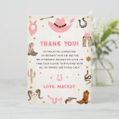 Western Cowboy Geburtstagsparty Dankeschön Karte (Stehend Vorderseite)