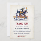 Western Cowboy Geburtstagsparty Dankeschön Karte (Vorderseite)