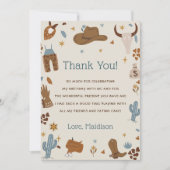 Western Cowboy Geburtstagsparty Dankeschön Karte (Vorderseite)