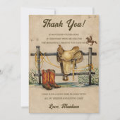 Western Cowboy Geburtstagsparty Dankeschön Karte (Vorderseite)