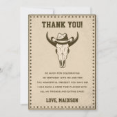 Western Cowboy Geburtstagsparty Dankeschön Karte (Vorderseite)